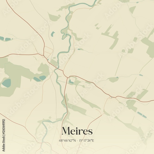 Vintage map of Meires, Austria. photo