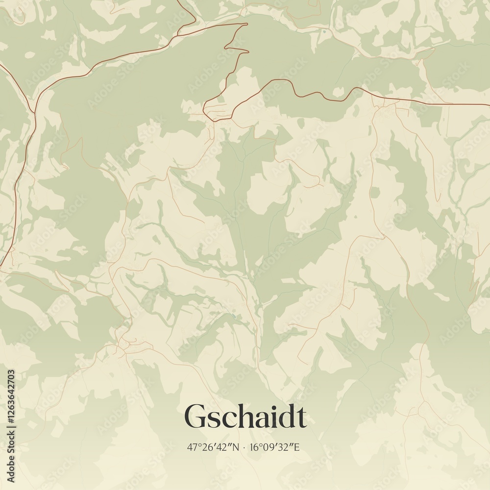 Obraz premium Vintage map of Gschaidt, Austria.