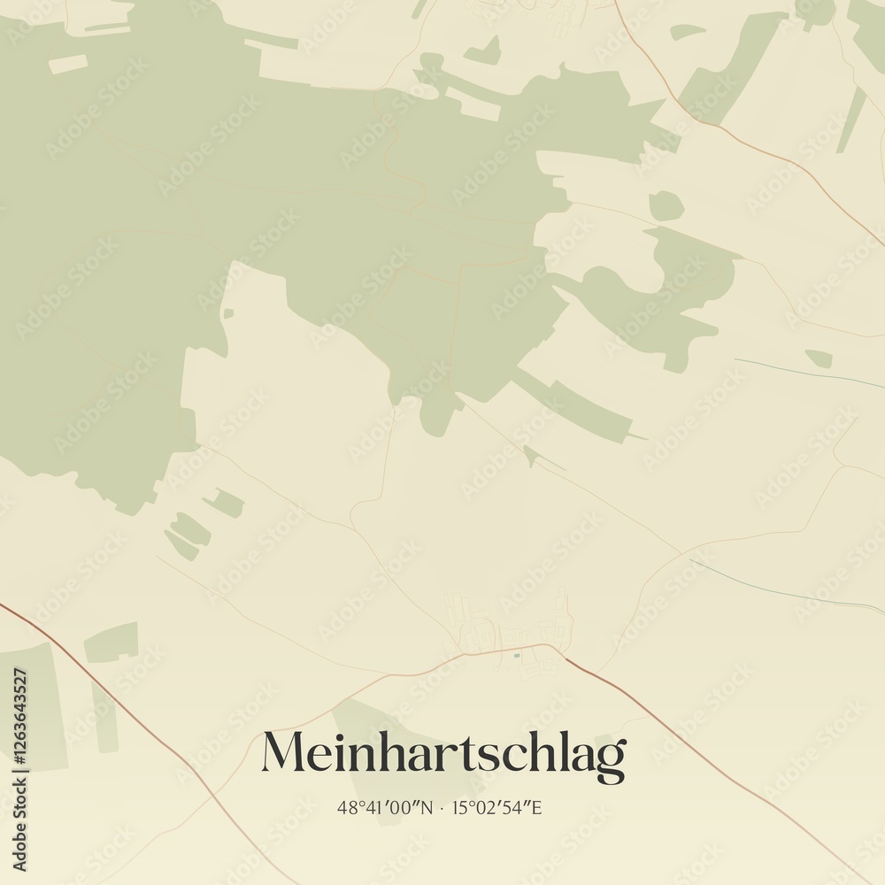 Fototapeta premium Vintage map of Meinhartschlag, Austria.