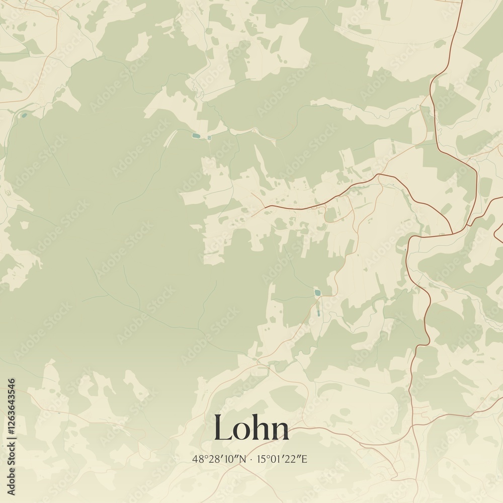 Fototapeta premium Vintage map of Lohn, Austria.