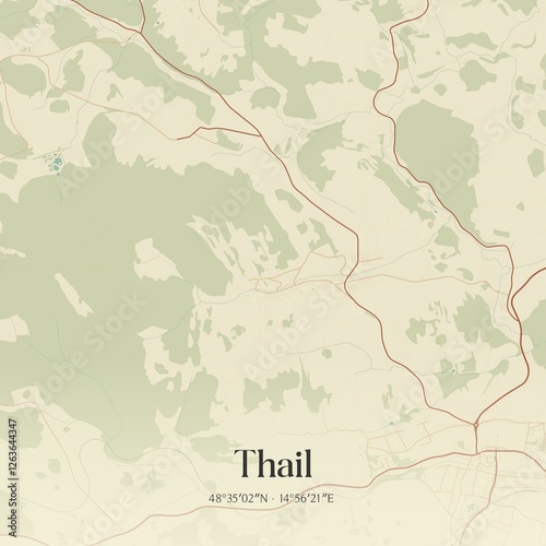 Vintage map of Thail, Austria. photo