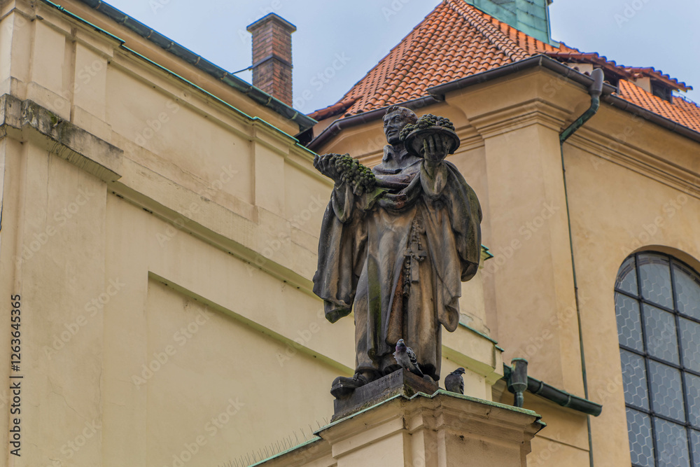 Obraz premium Kostel Svaty Havel Church, also called Saint Gallen, a catholic church, seen from the Havelska street in old town of Prague, Czech Republic.