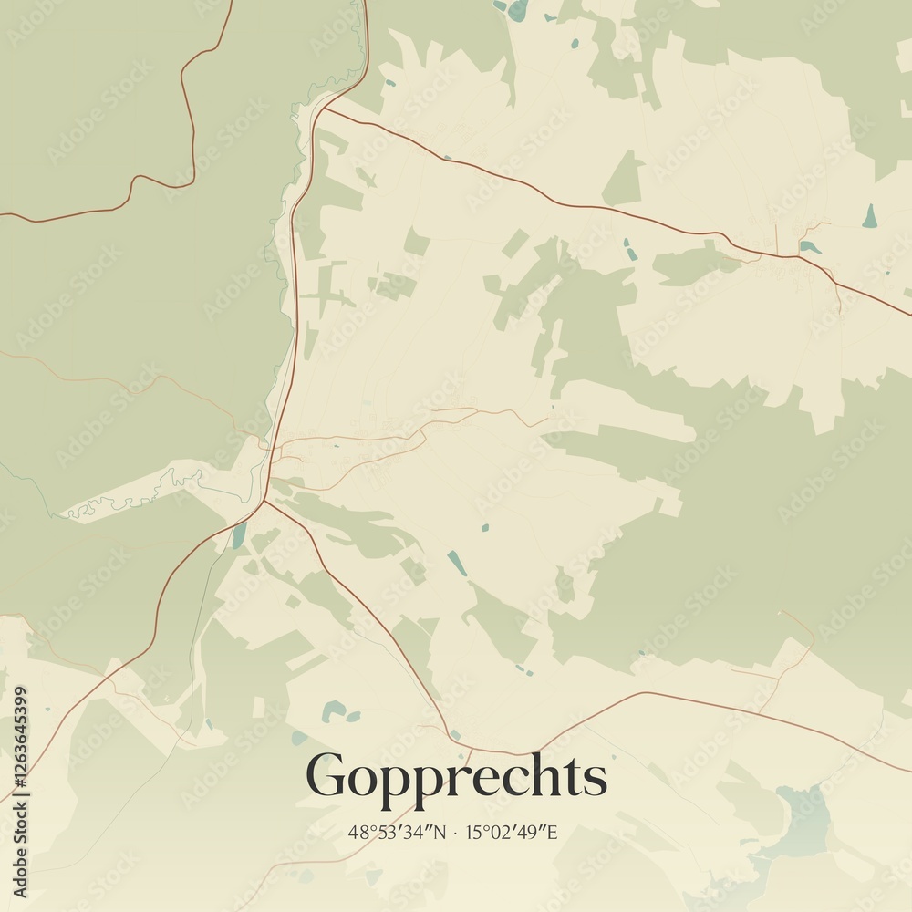 Obraz premium Vintage map of Gopprechts, Austria.
