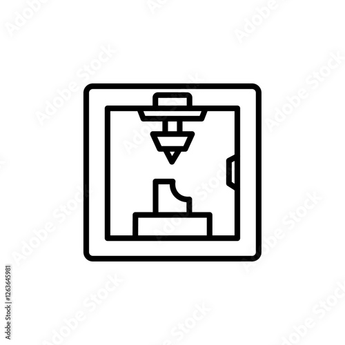 3d printer icon Vector illustration in black