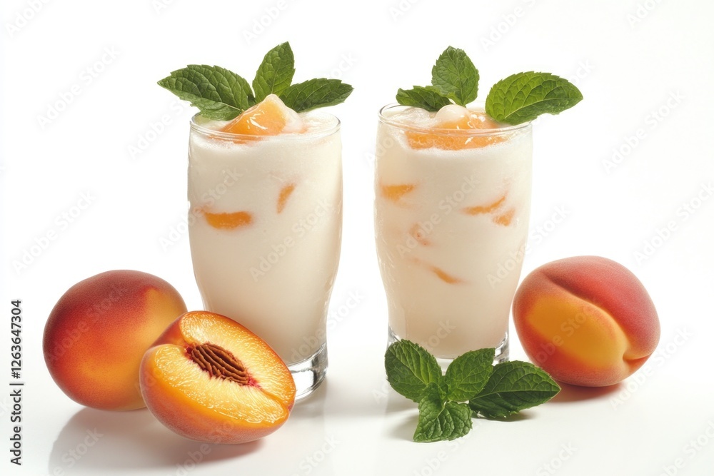 Refreshing Peach and Mint Flavored Drinks Refreshing Peach and Mint Flavored Drinks