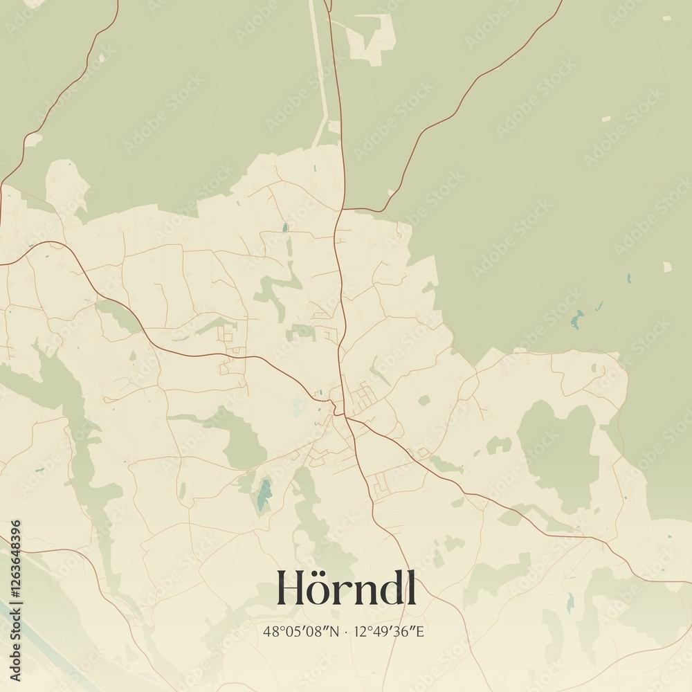 Obraz premium Vintage map of Hörndl, Austria.