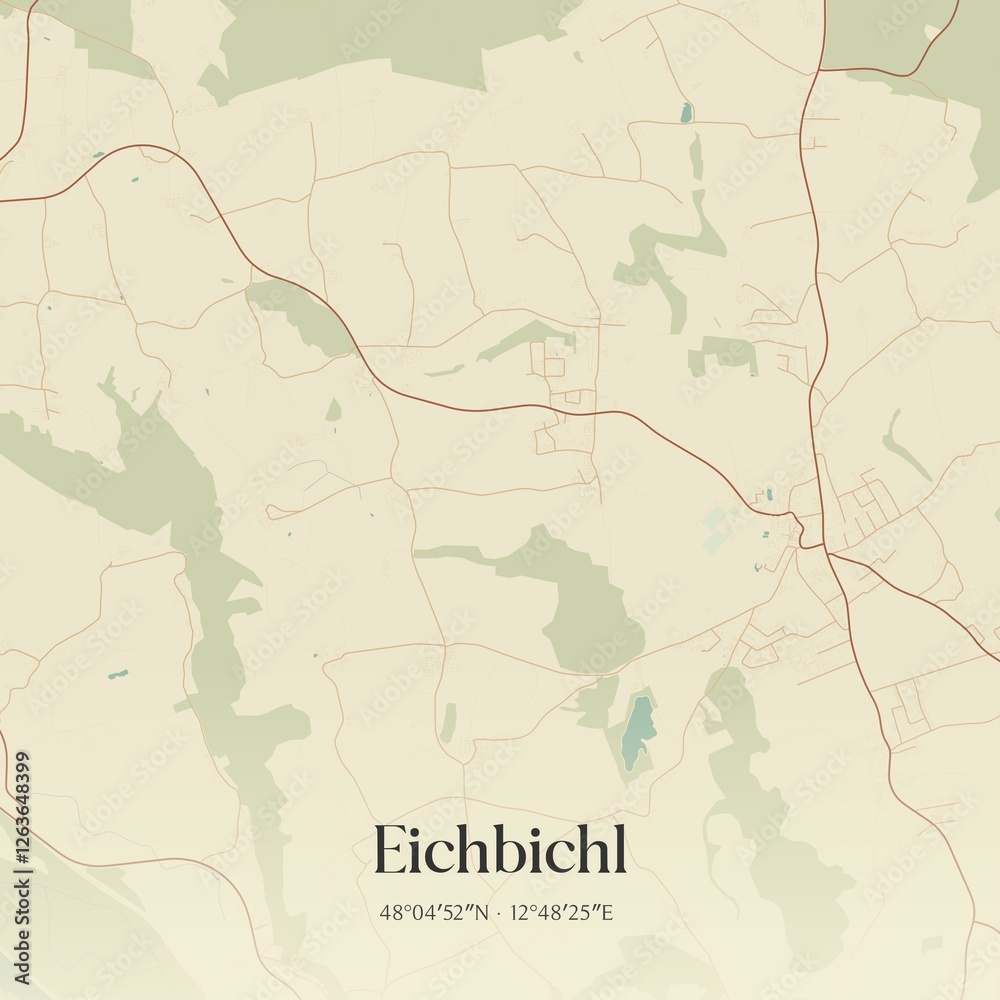 Fototapeta premium Vintage map of Eichbichl, Austria.