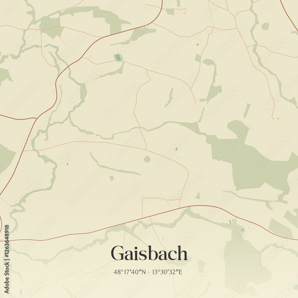 Fototapeta premium Vintage map of Gaisbach, Austria.
