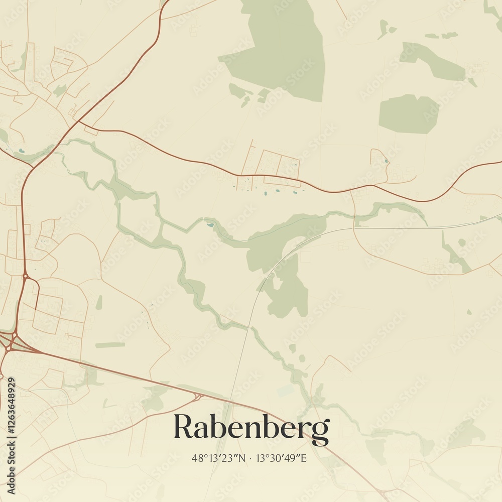 Obraz premium Vintage map of Rabenberg, Austria.