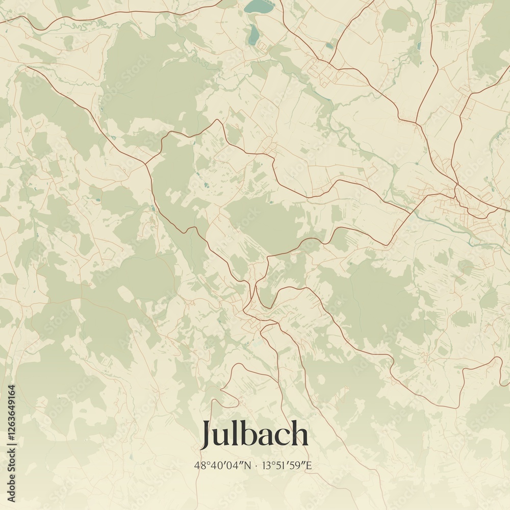 Obraz premium Vintage map of Julbach, Austria.
