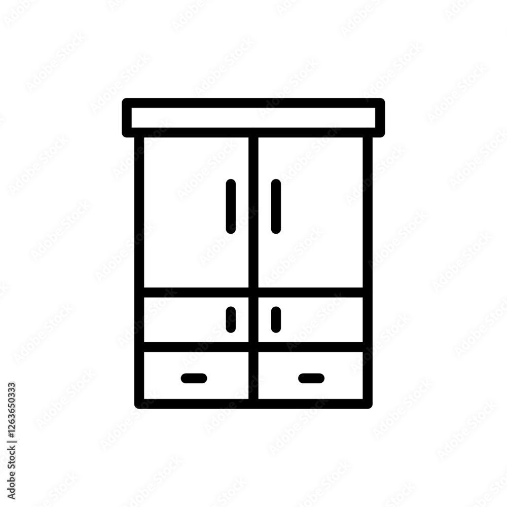 cupboard iconVector illustration in black cupboard iconVector illustration in black