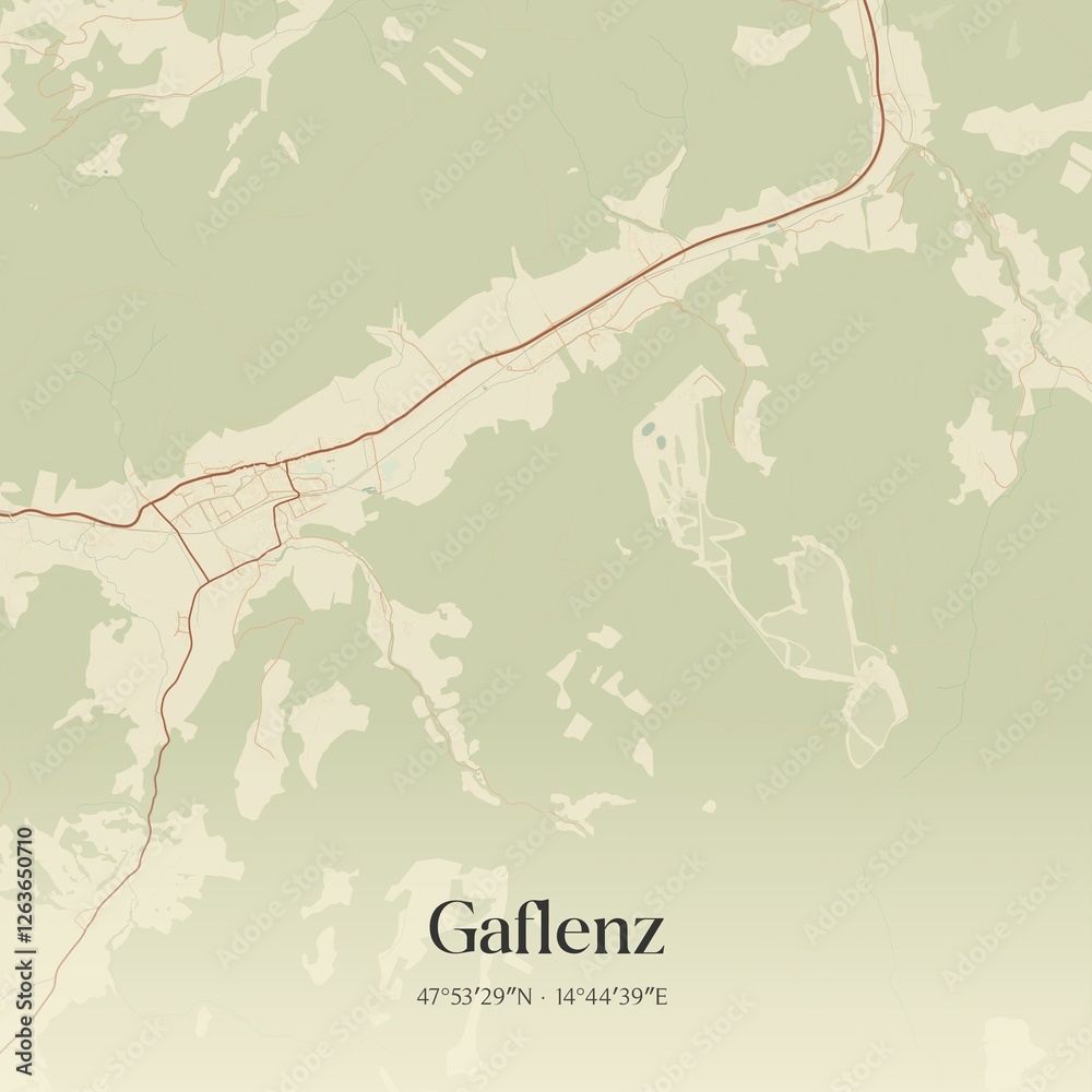 Vintage map of Gaflenz, Austria.