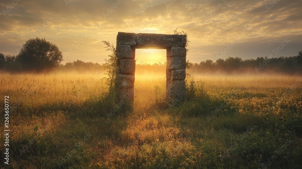 Ethereal Portal in Golden Hour Meadow Ethereal Portal in Golden Hour Meadow