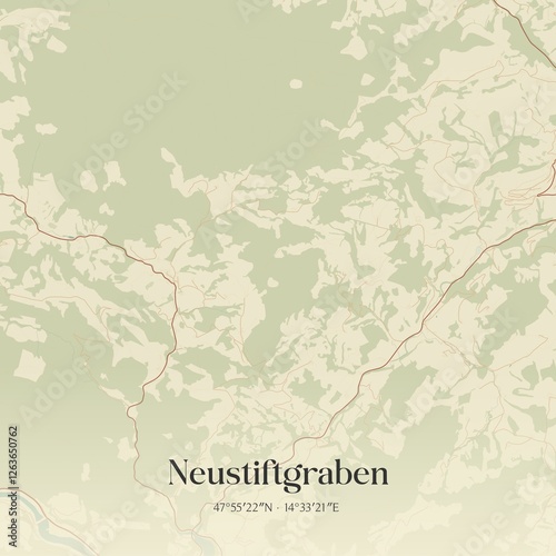 Obraz na płótnie Vintage map of Neustiftgraben, Austria. w salonie