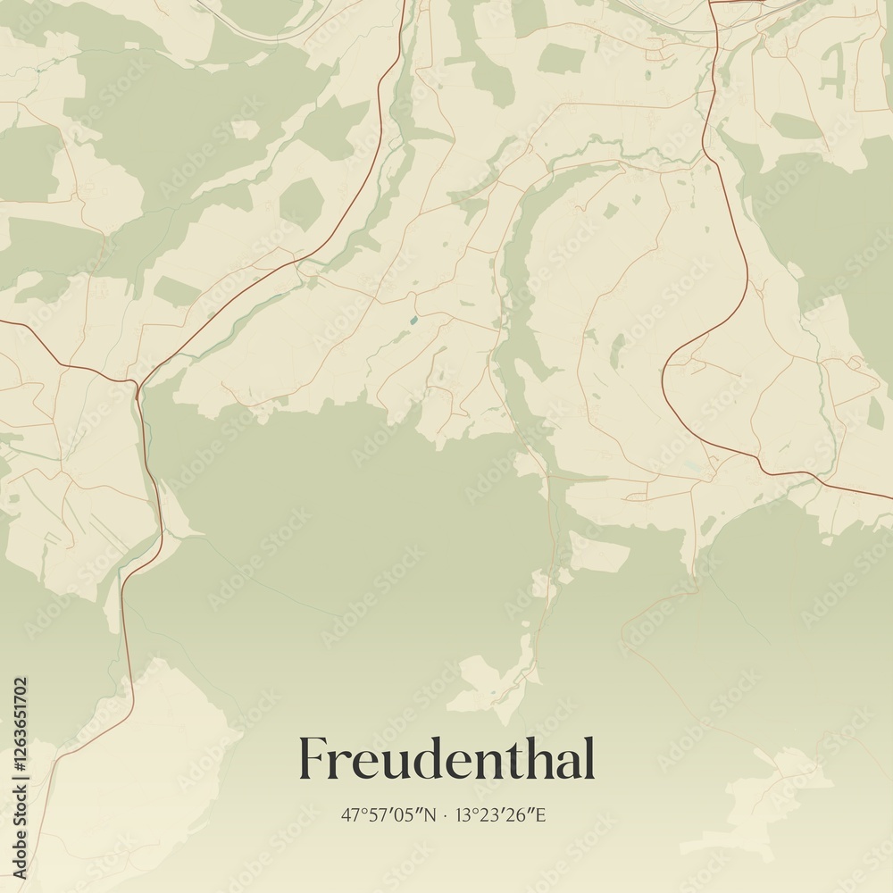 Obraz premium Vintage map of Freudenthal, Austria.