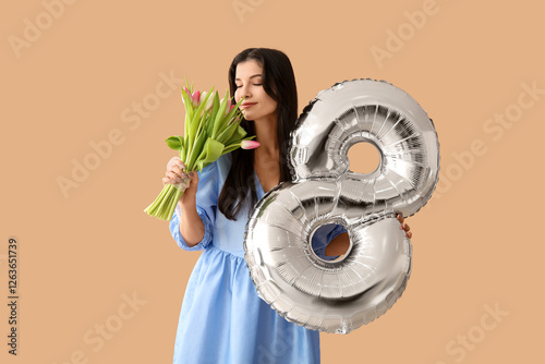 Pretty young woman with sil...