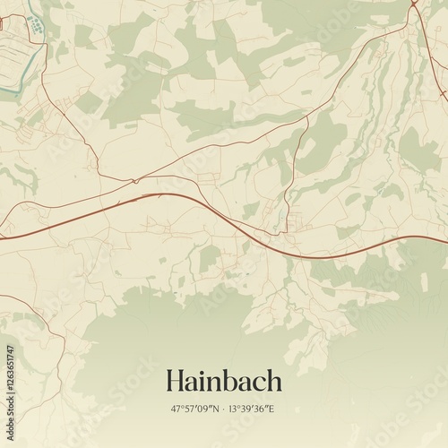 Obraz na płótnie Vintage map of Hainbach, Austria. w salonie