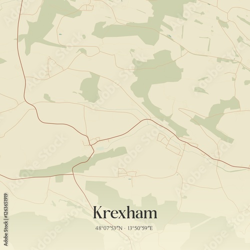 Obraz na płótnie Vintage map of Krexham, Austria. w salonie