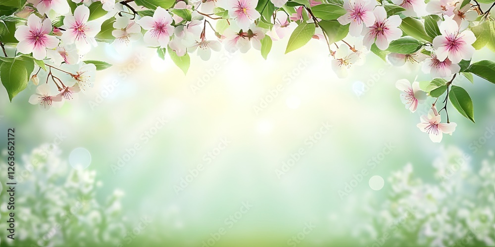 Obraz premium Delicate floral illustration showcases graceful flowers in soft, airy hues, ideal for greeting cards and invites celebrating Women’s Day and Mother's Day