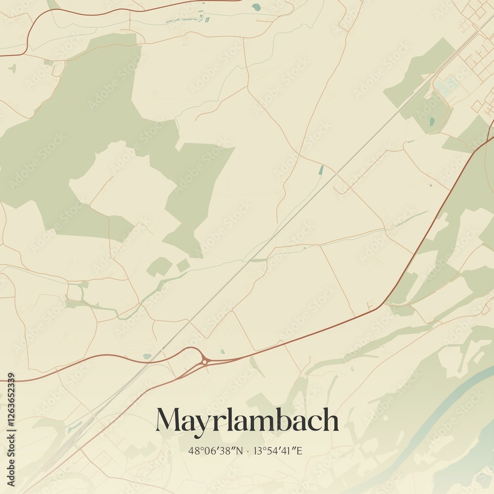 Vintage map of Mayrlambach, Austria.