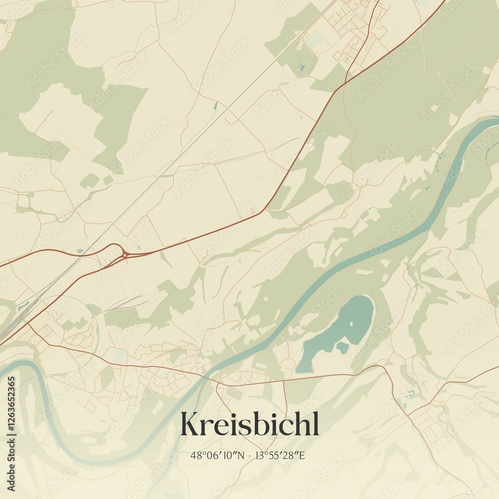 Vintage map of Kreisbichl, Austria.