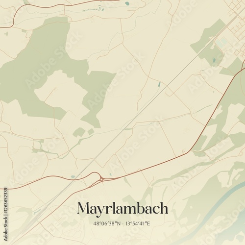 Obraz na płótnie Vintage map of Mayrlambach, Austria. w salonie