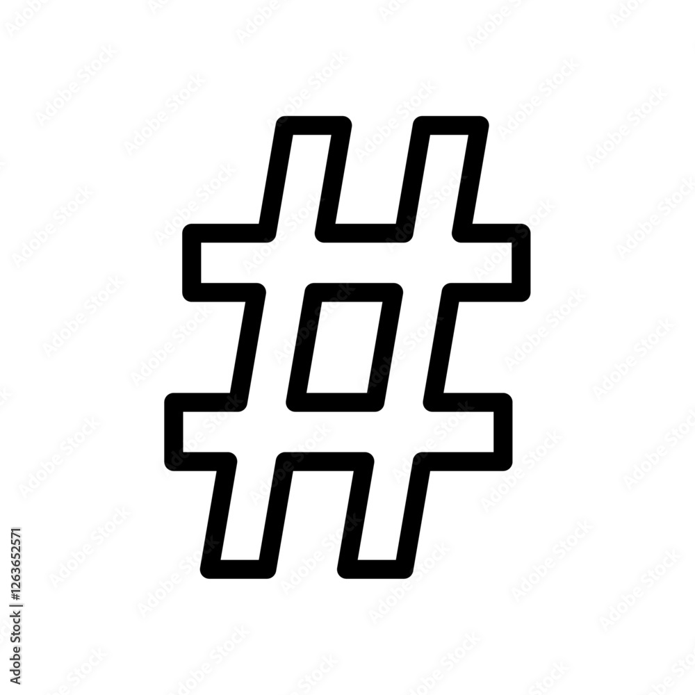 Obraz premium hashtag iconVector illustration in black