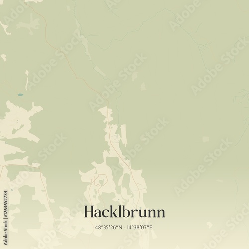 Obraz na płótnie Vintage map of Hacklbrunn, Austria. w salonie