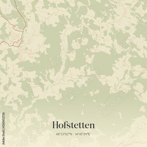 Obraz na płótnie Vintage map of Hofstetten, Austria. w salonie