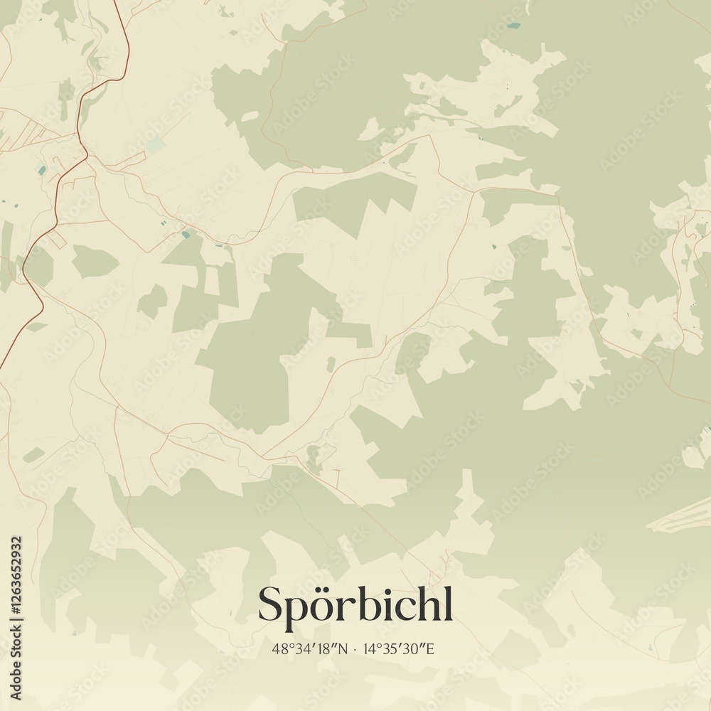 Vintage map of Spörbichl, Austria.