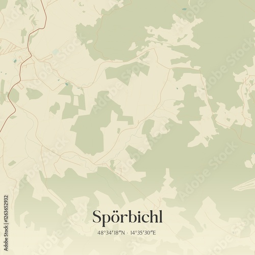 Obraz na płótnie Vintage map of Spörbichl, Austria. w salonie