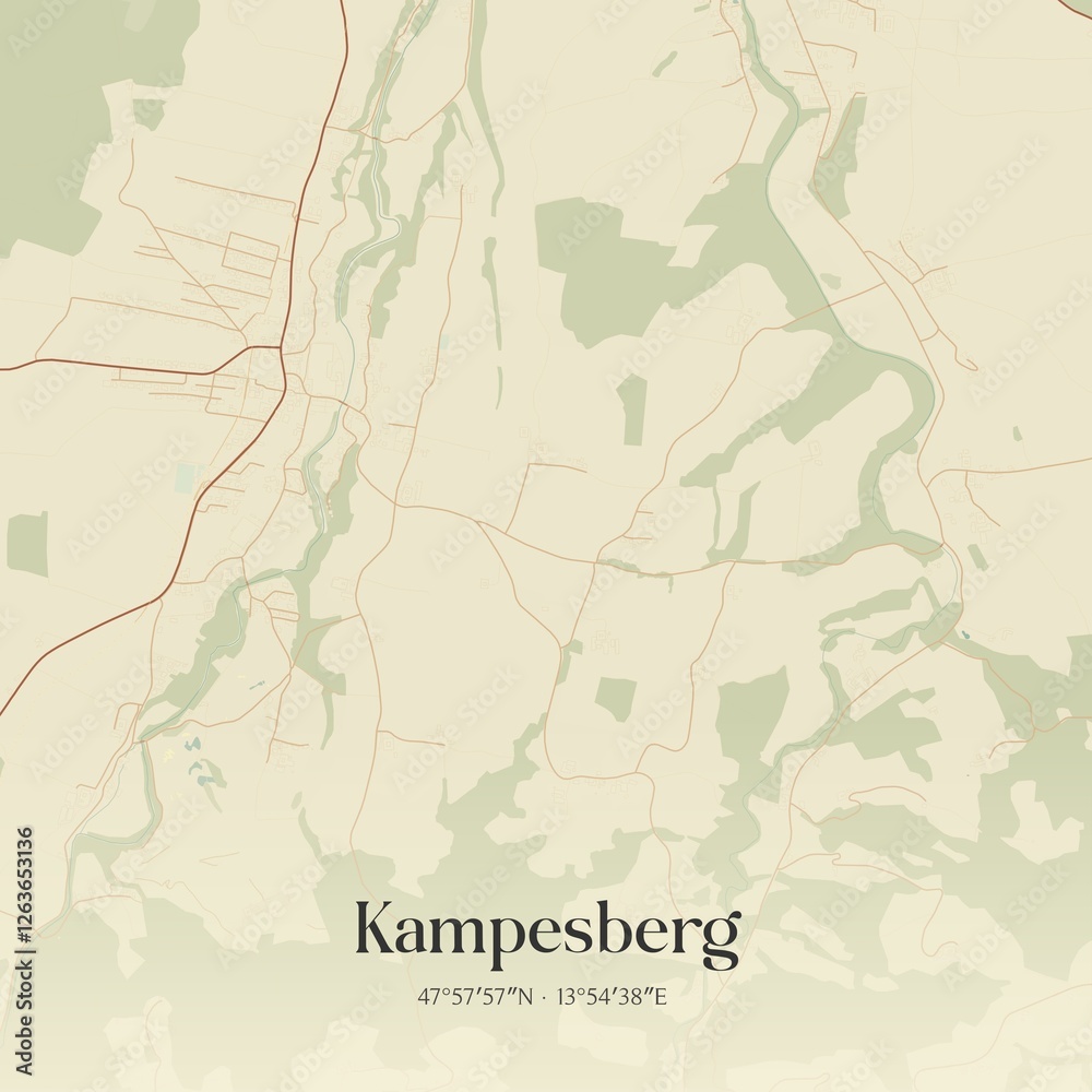 Vintage map of Kampesberg, Austria.