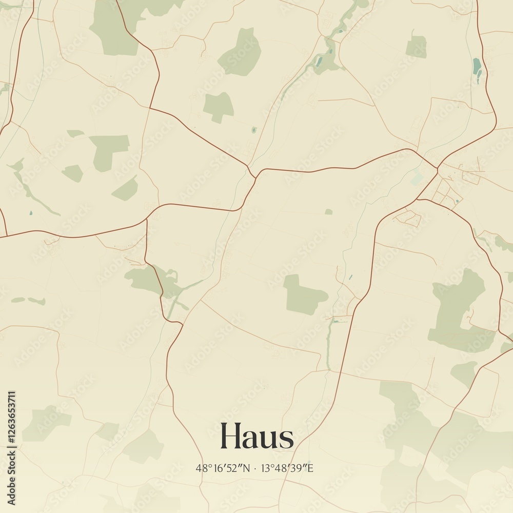 Vintage map of Haus, Austria.