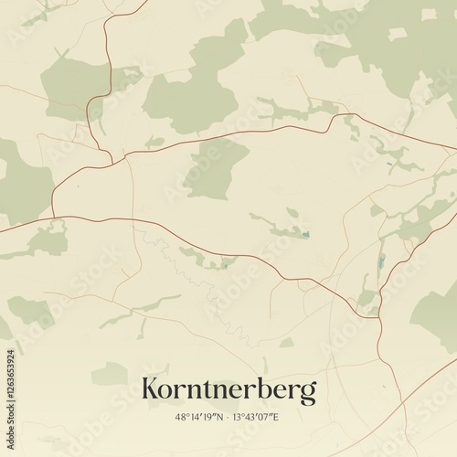 Obraz na płótnie Vintage map of Korntnerberg, Austria. w salonie