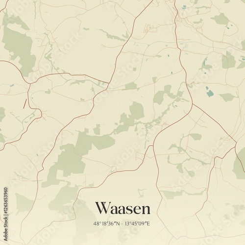 Obraz na płótnie Vintage map of Waasen, Austria. w salonie