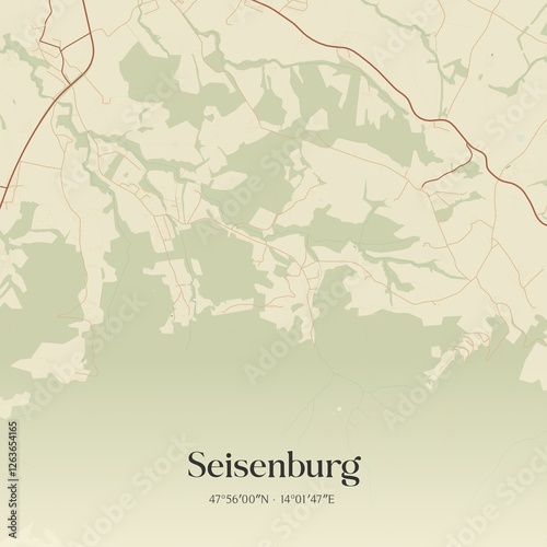 Obraz na płótnie Vintage map of Seisenburg, Austria. w salonie