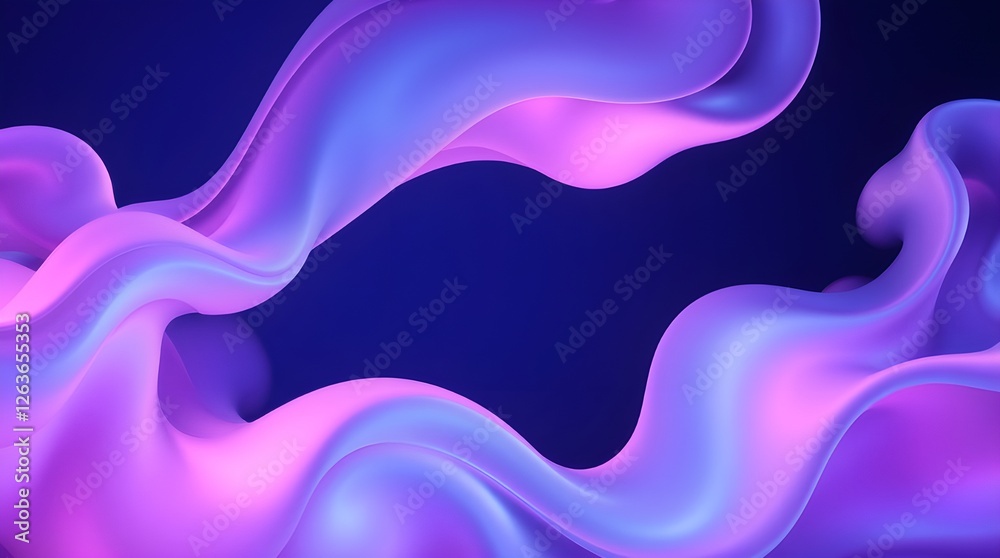 Obraz premium The image features a series of abstract, fluid shapes that resemble flowing liquid or fabric
