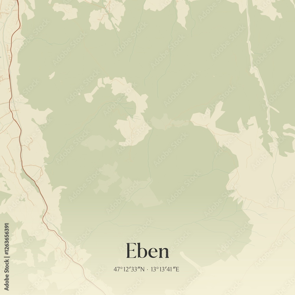 Obraz premium Vintage map of Eben, Austria.
