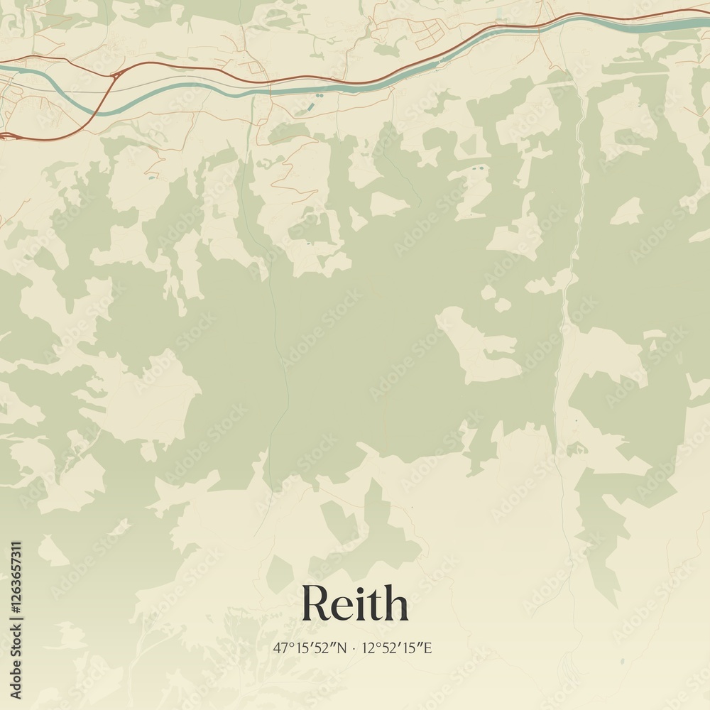 Obraz premium Vintage map of Reith, Austria.