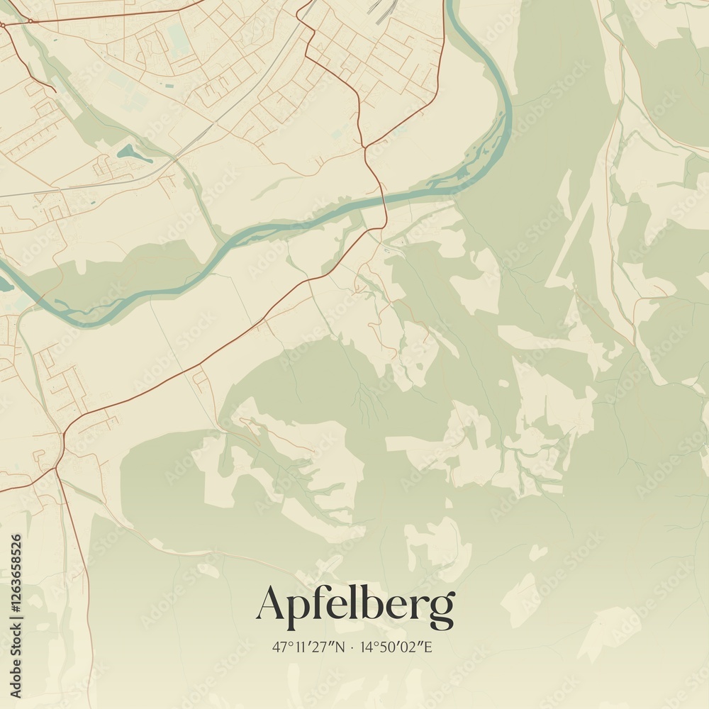 Naklejka premium Vintage map of Apfelberg, Austria.