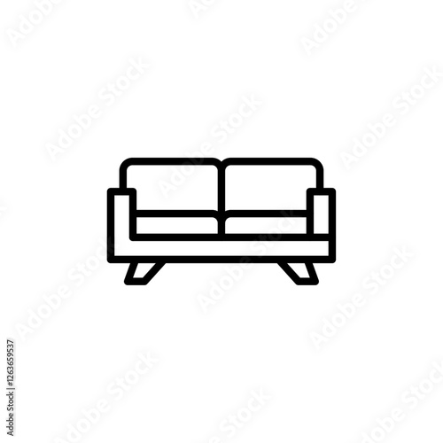 sofa icon Vector illustration in black