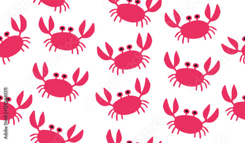 Cute crabs pattern background vector design