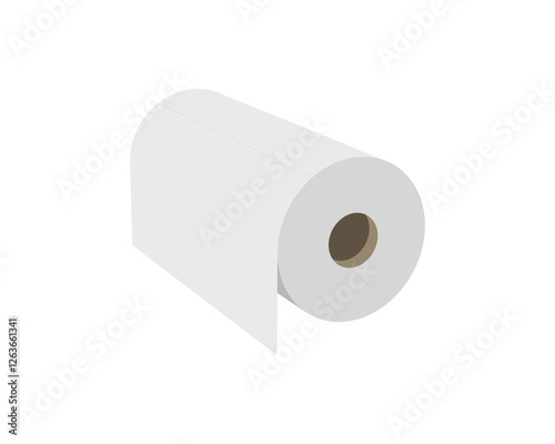 Textile roll vector icon. Paper tube illustration design for kitchen cleaning towel, carpet, scroll whatman, fabric.