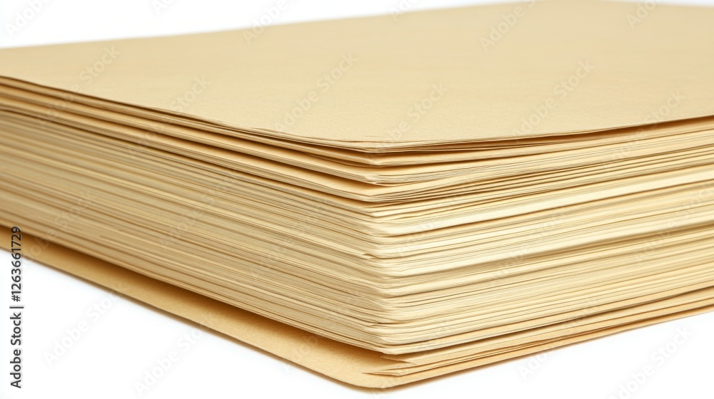 Stack of blank brown craft paper sheets in neat arrangement Stack of blank brown craft paper sheets in neat arrangement