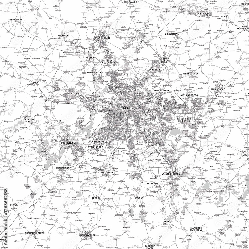 Obraz premium Berlin modern street network illustration