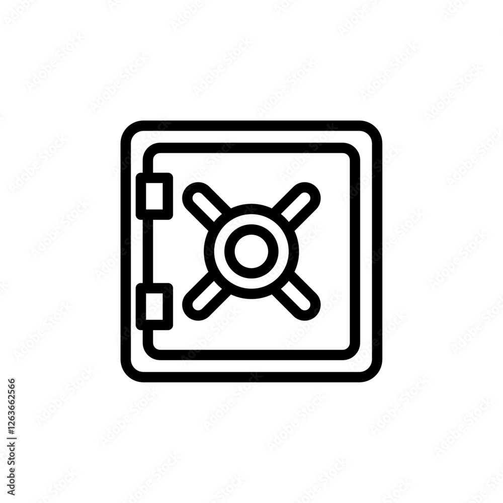 vault iconVector illustration in black vault iconVector illustration in black