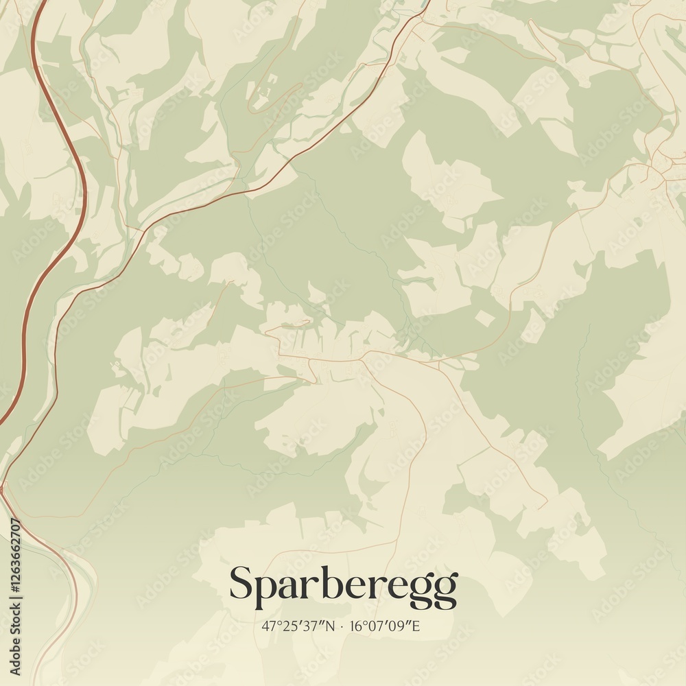 Vintage map of Sparberegg, Austria.