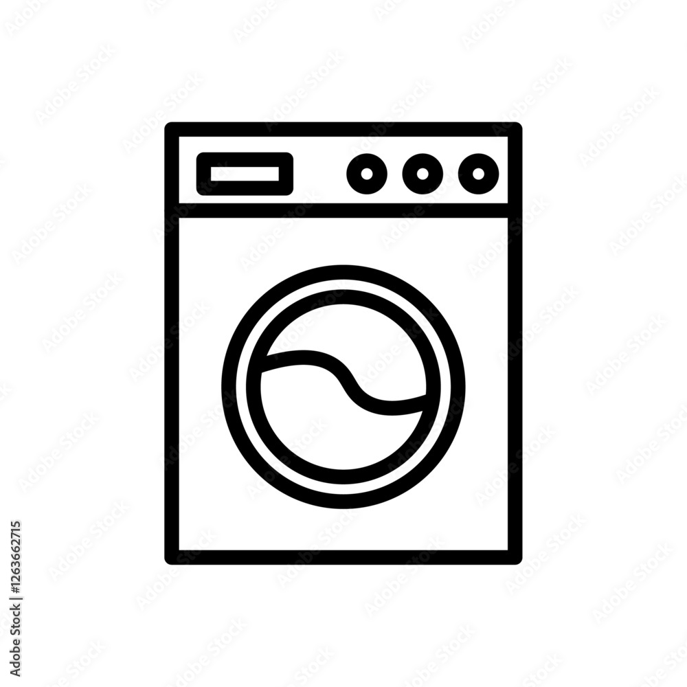 washing machine iconVector illustration in black washing machine iconVector illustration in black