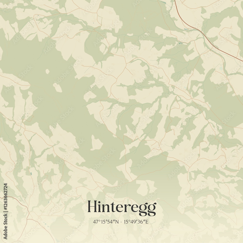 Vintage map of Hinteregg, Austria.