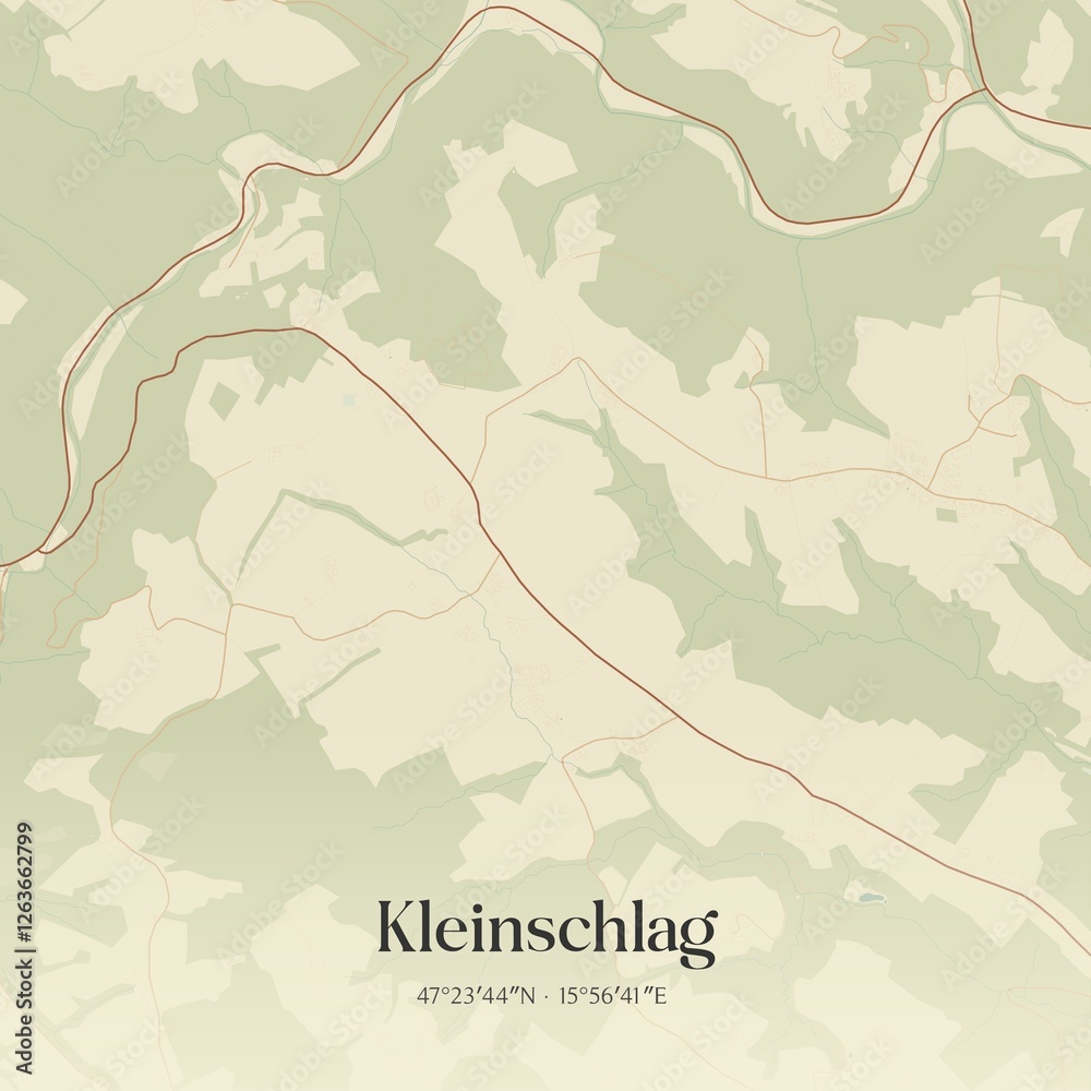 Vintage map of Kleinschlag, Austria.